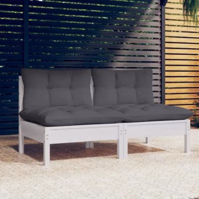 vidaXL Bois de Pin Canapé 2 Places de Jardin avec Coussins Canapé d&rsquo;Extérieur Meuble de Terrasse Meuble d&rsquo;Extérieur Canapé 3095993