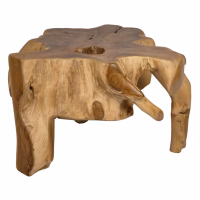 Table basse 68 x 70 cm en racine de teck naturel – GEPPETTO