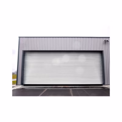 Rideau Métallique Blanc RAL9010 Motorisé 380V Lames Pleines 9/10ème L8500 H3500