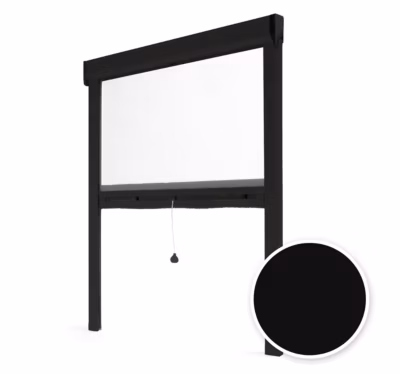 Moustiquaire de Fenêtre Enroulable – L150 x H160cm – Aluminium Noir – Recoupable – Anti-insectes