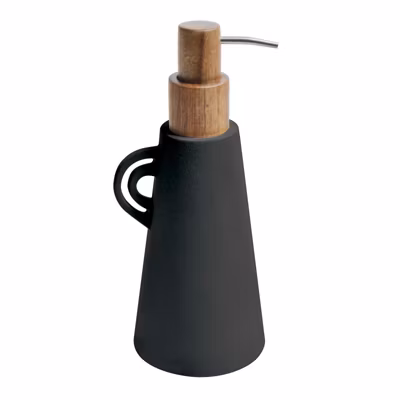 DISTRIBUTEUR DE SAVON ORGANIC NOIR/POMPE ACACIA