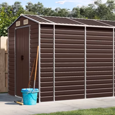 vidaXL Abri de jardin marron 191x555x198 cm acier galvanisé 3188269