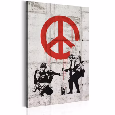 Tableau Soldiers Painting Peace by Banksy 40×60 cm