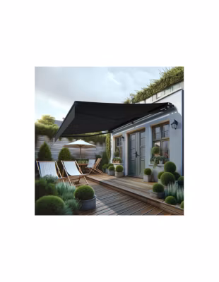 Store banne monobloc MEILE 3,00 x 2,00m (Manuelle – Gris foncé – Gris anthracite)