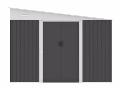 Abri de jardin métal adossé en acier galvanisé anthracite 9,76 m² – DAXTON