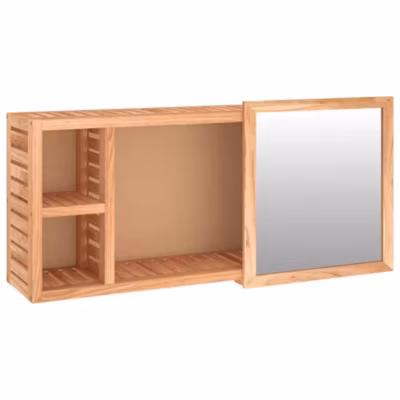 Armoire Murale à miroir salle de bain, Armoire de Toilette, Meuble Salle de Bain 80x17x34 cm Bois massif de noyer