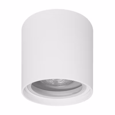 Plafonnier GU10 rond extérieur avec diffuseur en verre GU10 Blanc mat – INDIGO