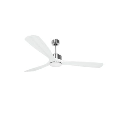 Modulo de KlassFan – Super destratificateur et ventilateur DC 166 cm Chrome pales bois blanc avec Lumière 30 à 60 m²