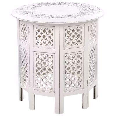 Table d&rsquo;appoint ELARA Bois de manguier Blanc