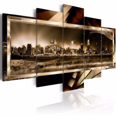 Tableau New York: Starry night – sepia 100×50 cm