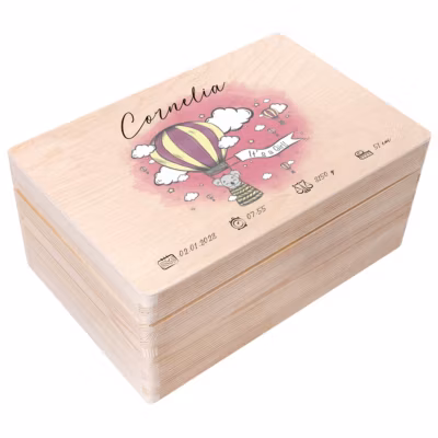 Creative Deco Boîte en Bois Personnalisée pour Naissance – Motif Koala – 30 x 20 x 14 cm – Cadeau Souvenir Bébé Personnalisable