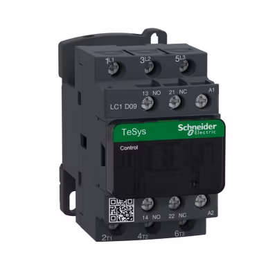 Lc1d09q7 Schneider – Contacteur Tripolaire – 3no – 9a – Bobine 380vca – Vis