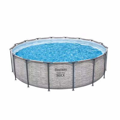 Bestway Piscine hors sol tubulaire ronde Bestway Steel Pro Max 488 x 122 cm décor pierres
