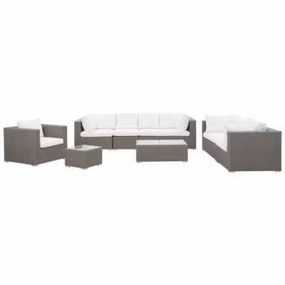 Ensemble de salon de jardin avec table 8 places MAESTRO Polyrotin Taupe