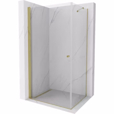 Mexen Pretoria cabine de douche pivotante 70 x 100 cm, transparent, doré – 852-070-100-50-00