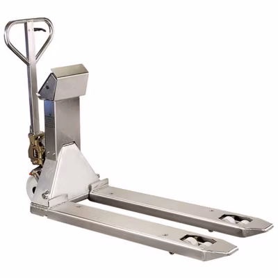 Transpalette en inox 316 avec balance intégrée – Pesage précis à 2kg – Fourches 1150x500mm – Capacité 2T – TFB53CII8I0
