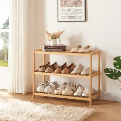Etagère à chaussures Dammfleth bambou 55 x 68 x 27 cm naturel en.casa