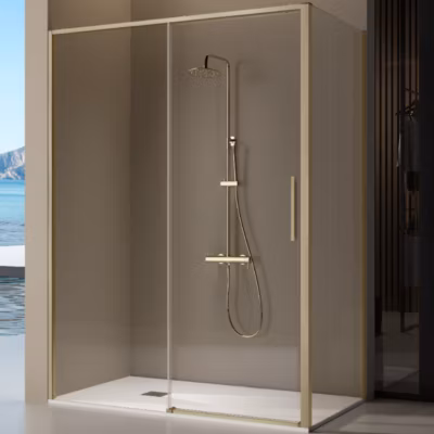 Panneau de douche lateral fixe pour paroi de douche DELTA or brosse 66.5-69 cm