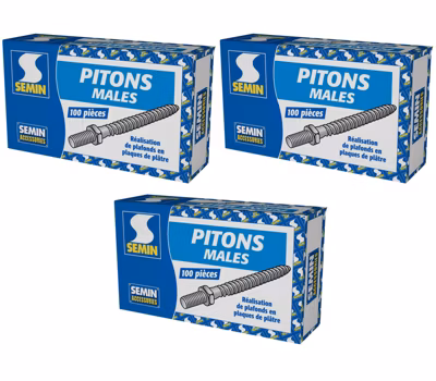 Pitons Mâles Semin, Boite de 100 (lot de 3)