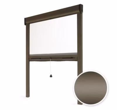 Moustiquaire de Fenêtre Enroulable – L80 x H100cm – Aluminium Bronze – Recoupable – Anti-insectes