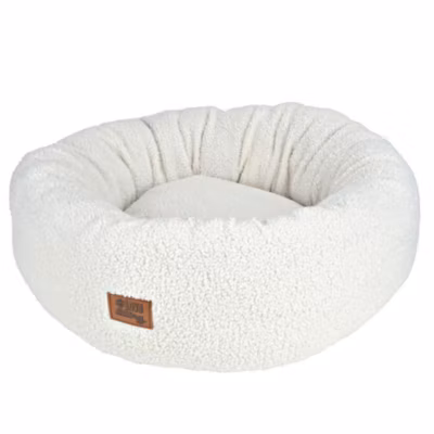 Coussin Wooly – couchage rond animaux – Love Story – couchage animaux Ecru Ecru D.55 x H.20 cm