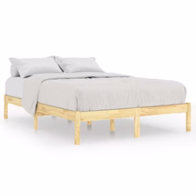 Lit double, Lit adulte, Cadre de lit sans matelas bois massif 140×200 cm