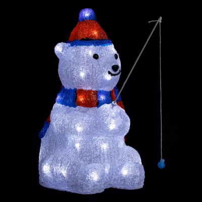 Ours lumineux extérieur h39cm 40 led + transfo – feeric lights & christmas