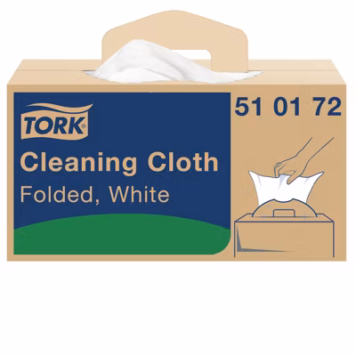 Tork Chiffon de Nettoyage Multi-usages blanc W7, Distribution feuille à feuille, 1 x 210 chiffons, 510172