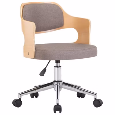 vidaXL Chaise pivotante de salle à manger Taupe Bois courbé et tissu