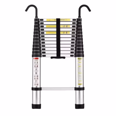 Échelle Télescopique 3,8M en Aluminium Bricolage Pliable, Charge Maximale 150kg