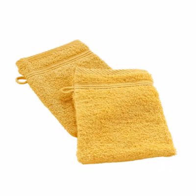 Lot de 2 gants de toilette 15 x 21 cm Tendresse jaune