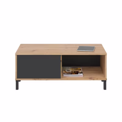 Table basse avec 2 niches de rangement Brooklyn – L100 cm
