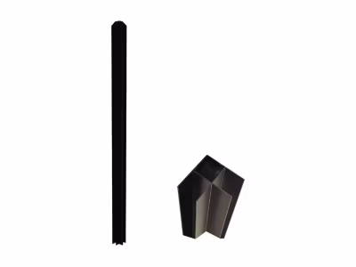 Poteau d&rsquo;angle pour verrière atelier en aluminium thermolaqué 130 cm noir – BAYVIEW
