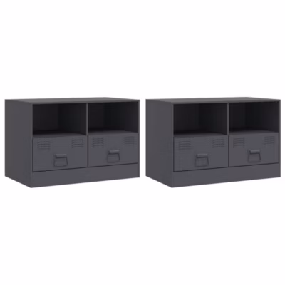 Prolenta Premium –  Meubles TV 2 pcs anthracite 67x39x44 cm acier