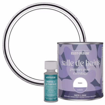 Peinture Blanche pour carrelage de Salle de Bain, Satinée – RUST-OLEUM – Coton 750ml