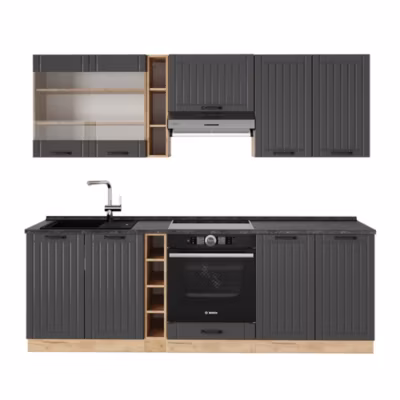 Vicco Cuisine Gris foncé 235cm sans PT