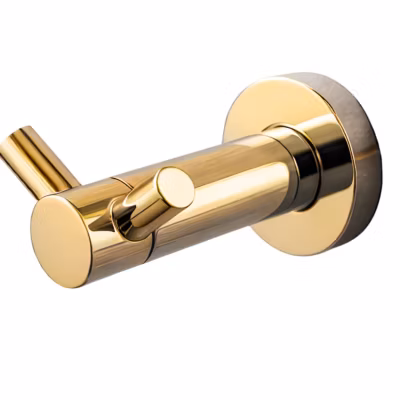 BALNEO – crochet porte-serviettes en acier inox doré brillant – crochet de salle de bain QUBE inoxydable