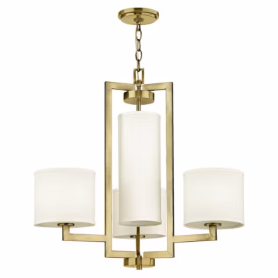 Elstead Hinkley Hampton Suspension classique en laiton brossé, 4 ampoules E27