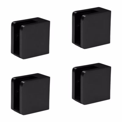 4 x Pince à verre plate modèle 21 – Ep. verre 8 mm – Inox noir anthracite