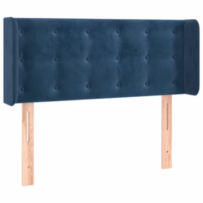 Tête de lit avec oreilles Bleu foncé 93x16x78/88 cm Velours vidaXL