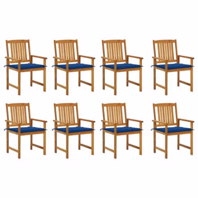 vidaXL Lot de 8 Chaises de Jardin avec Coussins, Sièges de Terrasse, Chaises de Salle à Manger, Meubles de Patio Extérieur, 307817
