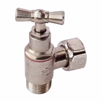 Somatherm For You – Robinet de WC équerre laiton nickelé M12/17 – Ecrou Prisonnier 12/17