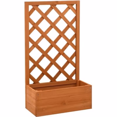 vidaXL Jardinière à treillis de jardin Orange 50x25x90cm Bois de sapin