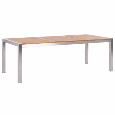 Table de salle à manger de jardin GROSSETO 220 cm 100 cm Bois d&rsquo;eucalyptus Marron