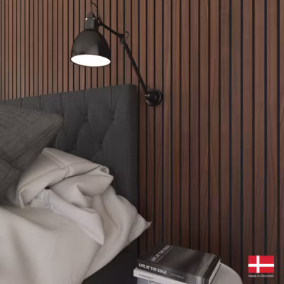 2 x Panneaux acoustiques decoratifs muraux LUX en noyer classique 240×30 cm Nordic Acoustics