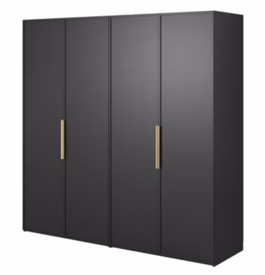 Armoire 4 portes avec deux tringles 200 cm FRAME noir