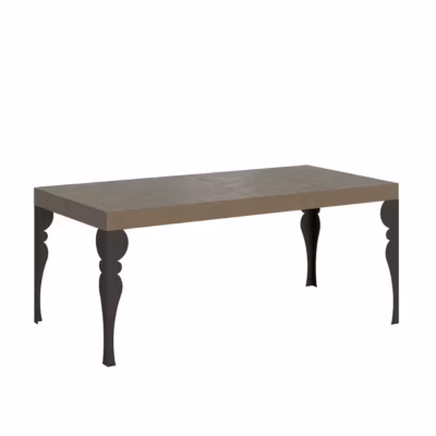 Table extensible Paxon Premium 90/246×90 cm en gris tourterelle avec pieds anthracite