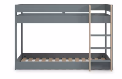 Lit superposé enfant en bois coloris Vert kaki, blanc ciré, couchage 90 x 190 cm – Longueur 197 x Profondeur 107 x Hauteur 131 cm