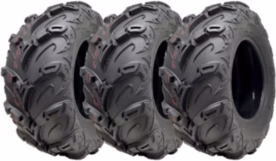 Pneus pour quad 24×10.00-12 OBOR Mudsling sans chambre à air, homologués pour la route, 267 kg (jeu de 3)