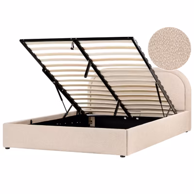 Lit ottoman Bouclé QUILLIEN 160 x 200 cm Beige